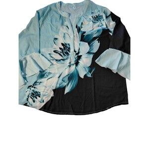Womens Spring Boho Floral Chiffon V Neck 3/4 Sleeve Cut